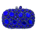 Pochette de soirée luxe bleu marine ornée de strass et de grandes pierres précieuses - Bleu royal