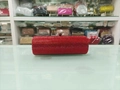 Detail of red cylindrical evening clutch with shimmering rhinestones and luxury metal clasp - 7# Style Red (Cylindrical Full Diamond)