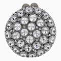 Sparkling silver round stone clutch evening bag with crystals for formal parties - Silver
