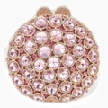 Pink rhinestone stone clutch bag with crystal embellishments for evening party events - Pink
