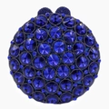 Pochette de soirée ronde sertie de cristaux bleu foncé avec fermoir en strass brillant - Bleu royal