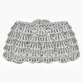 Elegante borsa da sera argento con motivo a scaglie a strati e strass scintillanti - Argento