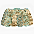 Pochette de soirée luxe en strass avec dégradé bleu et motif en forme de coquillage - Bleu Paon Or Multicolore