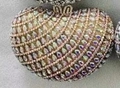 Luxurious heart-shaped rhinestone evening clutch bag with sparkling AB crystal diamonds - Iridescent Gold