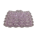 Pochette de soirée en strass violets avec motifs d'éventail et fermoir coeur - Mauve Clair