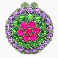 Pochette de soirée ronde élégante avec strass colorés et poignée en métal - Vert Clair AB