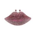 Abendtasche in Lippenform mit rosa Strasssteinen und glitzerndem Kristall-Finish für Damen - Rosa
