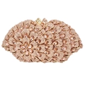 Champagne gold luxury evening clutch bag with sparkling floral rhinestone patterns - Champagne
