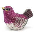 Squisita borsa da sera a forma di uccello incrostata di strass colorati e brillanti - Fucsia