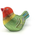 Elegante borsa da sera a forma di uccello con strass multicolore e chiusura in metallo - Verde