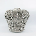 Detailed view of crown-shaped evening clutch bag featuring intricate sparkling rhinestones - Remarks for Style and Color (2)