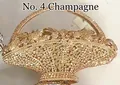 Basket-shaped evening clutch bag encrusted with champagne rhinestones in 4# Champagne finish - 4# Champagne