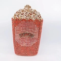 Macro detail of luxury popcorn-shaped evening clutch bag with red and pink crystals - Red Pink Gradient Popcorn Shape (32)