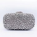 Elegante pochette da sera argentata con strass scintillanti per matrimoni e serate gala - Argento