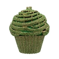 Green cupcake evening bag with sparkling crystals and gold metal frame finish - Fruit Green