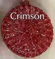 Elegante borsa da sera rotonda interamente decorata con strass rossi brillanti - Rosso