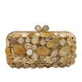 Pochette da sera di lusso con intarsi in agata e smeraldo e montatura dorata - Oro