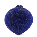 Sparkling dark blue shell-shaped evening clutch bag with full rhinestone embellishments - Royal Blue