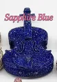Royal blue violin shaped evening clutch bag covered in shimmering rhinestones - Sapphire Blue