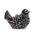 Elegant bird shaped evening clutch bag encrusted with shimmering grey and black rhinestones - Dark Grey