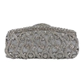 Zilveren avondclutch met strass en luxe bloemig kristallen wijnstokpatroon - Zilver