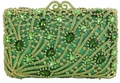 Pochette de soirée luxe vert émeraude avec motif de vagues en strass étincelants - Vert Pomme