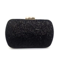 Elegante schwarze Pailletten-Clutch mit goldenem Metallverschluss für Abendpartys und Gala - Schwarz