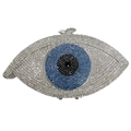 Detalle de los cristales y el cierre metálico en el bolso de noche Evil Eye - Plateado
