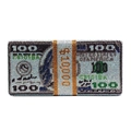Luxe diner clutch in de vorm van een stapel dollars met fonkelende steentjes en goud - 100 Dollar Patroon