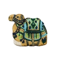 Dettaglio borsa da sera a forma di cammello con strass di cristallo multicolore incastonati - Oro Multicolore