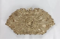Luxurious gold hollow evening clutch bag with sparkling crystals and heart-shaped lock - 22.5*12*6cm / Gold / Gold Rhinestone