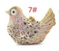 Exquisite bird-shaped dinner clutch bag with colorful rhinestones in golden and pink - Green Head Gold Multicolor