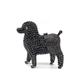 Detailed view of the sparkling black rhinestone poodle-shaped luxury evening clutch bag - Black Poodle Shape