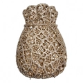 Dettaglio della borsa da sera scintillante con strass integrali in finitura oro - Oro / Strass Dorati