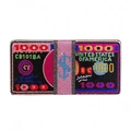 Schitterende kristallen dollar clutch tas in geldstapel ontwerp voor chique avondfeesten - Roze met blauwe letters