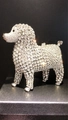 Silver poodle evening clutch bag fully encrusted with sparkling white rhinestones - Silver Poodle Shape