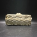 Borsa da sera dorata con strass a onde S e chiusura a cuore per cerimonie eleganti - Oro