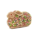 Elegante pochette a forma di coniglio con cristalli colorati e strass scintillanti - Oro