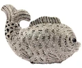 Elegant silver fish-shaped evening clutch bag with full rhinestone scale embellishments - Silver