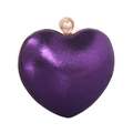 Elegante borsa da sera a forma di cuore viola con chiusura a perla e diamante - Viola