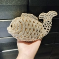 Golden fish shaped evening clutch bag encrusted with sparkling white rhinestones - Gold / White Zirconia