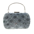 Elegante silberne Pailletten-Abendtasche mit Kreismuster und goldenem Metallgriff - Silber