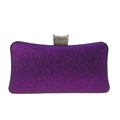 Elegante borsa da sera con paillettes viola e chiusura a scatto in strass dorati chic - Viola