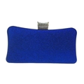 Pochette da sera blu reale con paillettes e chiusura in metallo con strass luminosi - Blu