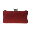 Elegante pochette da sera rossa scintillante con chiusura dorata con strass fini - Rosso