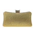 Elegante goldene Glitzer-Abendtasche mit funkelndem, diamantbesetztem Metallverschluss - Gold