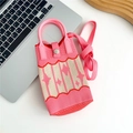 Mini borsa porta cellulare in maglia rosa con tracolla intrecciata e bottone a pressione - Stella Magica Rosa (1 Fibbia Metallo)