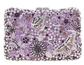 Sparkling crystal evening clutch bag featuring purple butterfly and flower patterns - Purple Butterfly Sunflower Full Rhinestone Style (57)