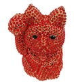 Lucky cat evening clutch bag encrusted with vibrant red rhinestones and gold details - Red Lucky Cat Full Rhinestone Shape (60)