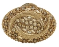Luxurious gold mermaid clutch bag with crystal crocodiles and champagne rhinestones - Gold Champagne Crocodile Oval Shape (53)